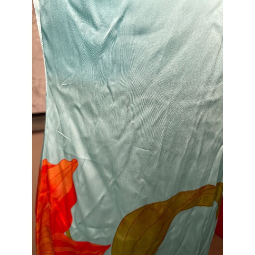 RETROFETE Vivi Strapless Floral Satin Blue Maxi Dress Size XS - Picture 7 of 10